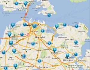 Telecom FREE WiFi locations in Auckland