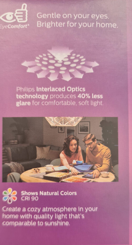 Led lighting over table